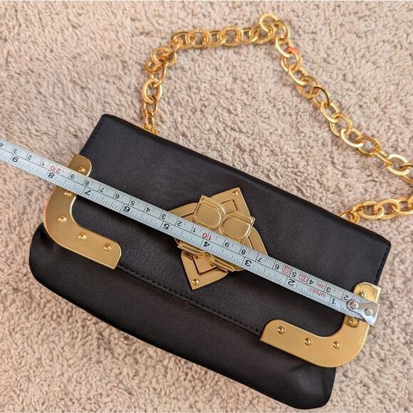 BCBGMaxAzria Black Nylon/Satin Clutch With Gold Hardware - Picture 7 of 7